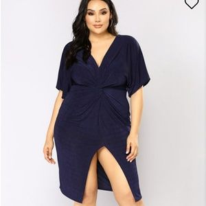 Full Grown Knot Dress- Navy